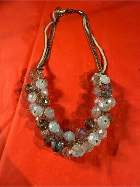 Ali Khan New York crystal cluster necklace clear, champagne, irisdecent